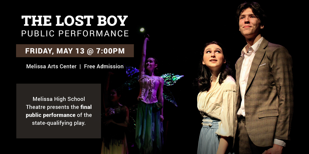 graphic image advertising "The Lost Boy" Public Performance