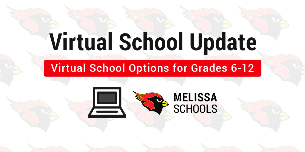 a graphic advertising an update regarding virtual school for 2021-2022