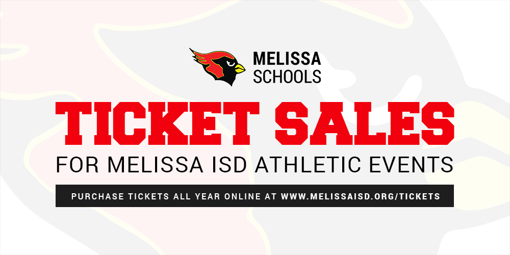 a graphic advertising ticket information for Melissa Athletics
