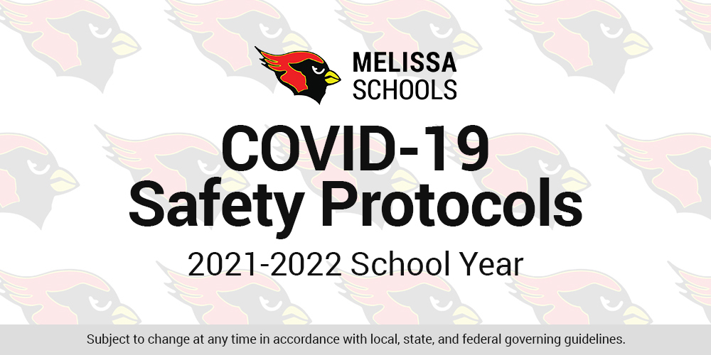 a graphic advertising the Melissa ISD COVID-19 Safety Protocols
