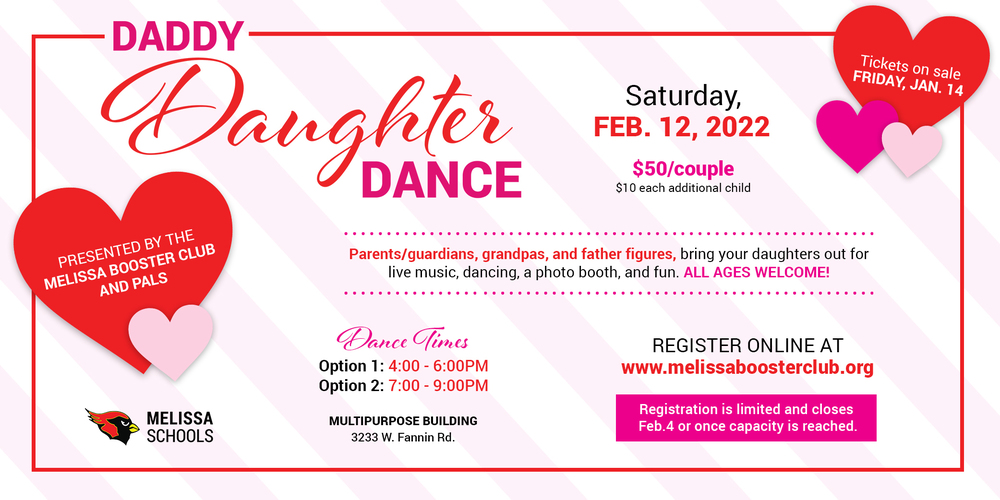 graphic image advertising the 2022 Daddy Daughter Dance