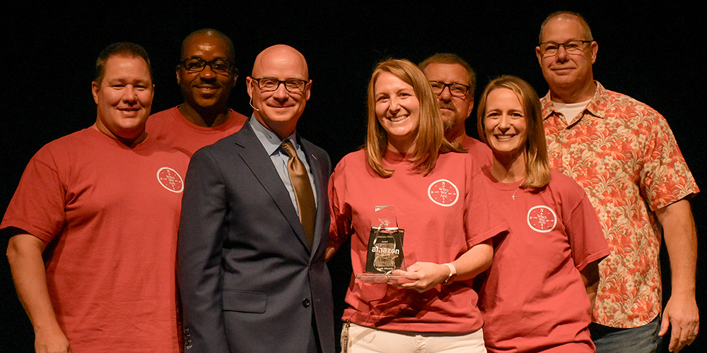 Libby Schnell receives Melissa ISD Teacher of the Year award at Convocation