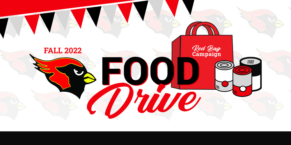 a banner advertising the Fall 2022 Food Drive at Melissa ISD