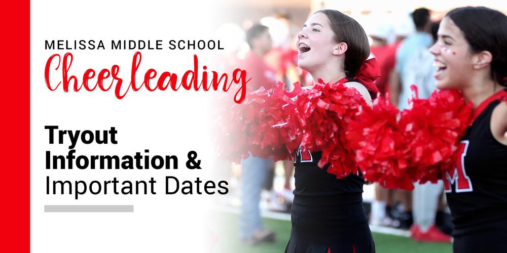 a graphic image advertising middle school cheerleading tryout dates