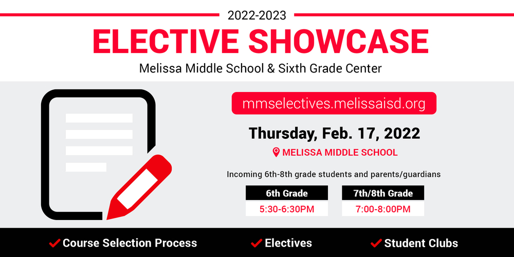 a graphic advertising the Elective Showcase