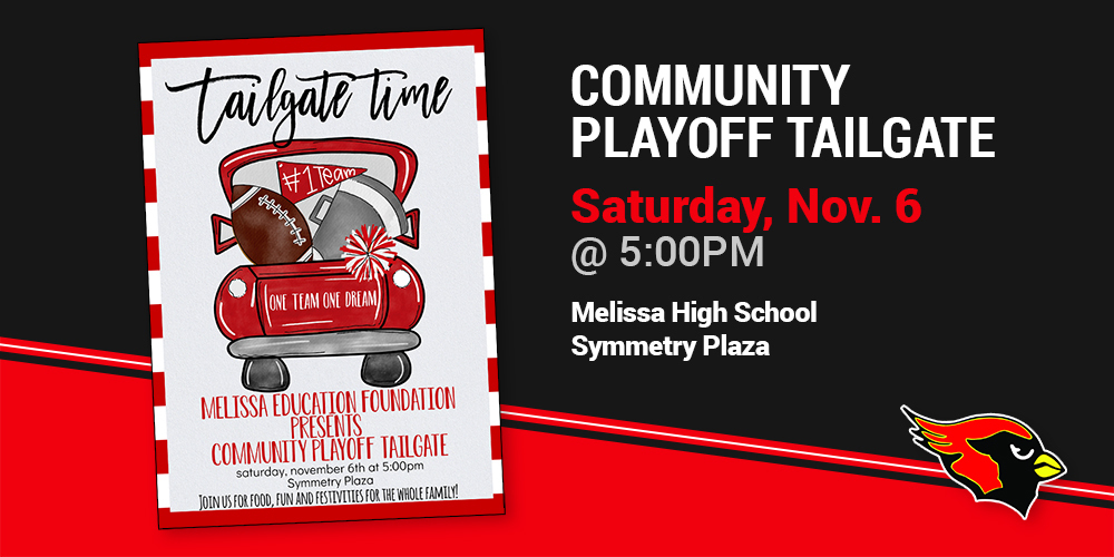 a graphic advertising the MEF Community Playoff Tailgate