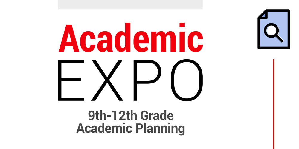 a decorative graphic advertising the Melissa High School Academic Expo
