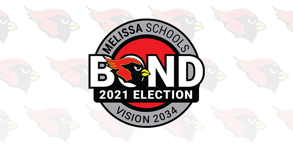 A graphic with the Melissa Schools 2021 Bond Election logo