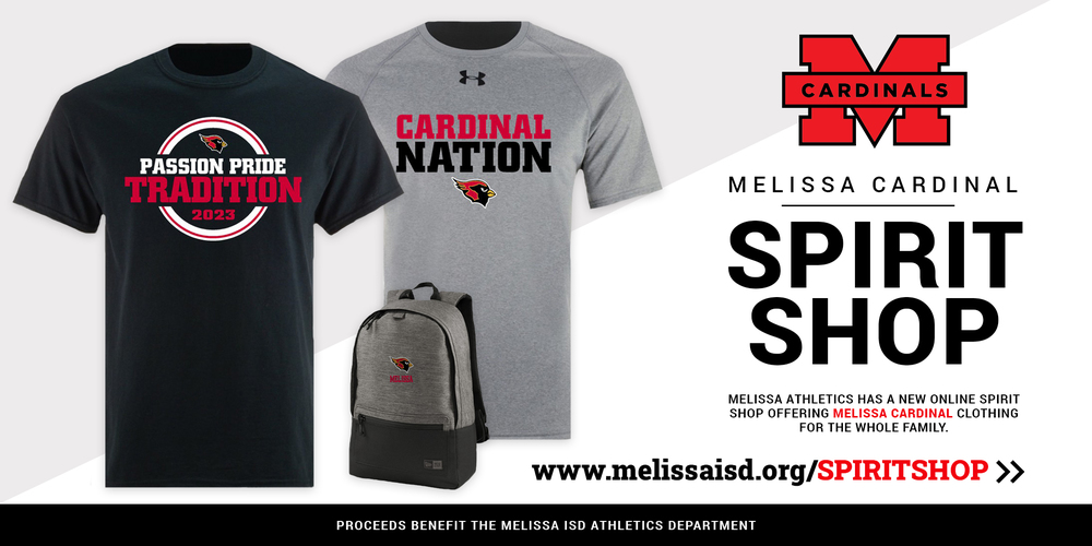 a decorative graphic advertising the new spirit shop for Melissa Athletics