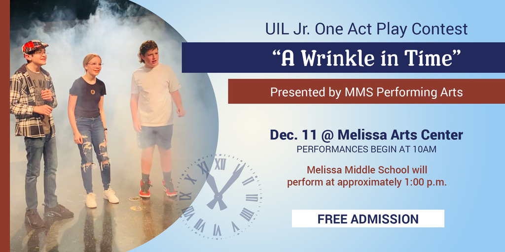 a graphic advertising the UIL Jr. One Act Contest on Dec. 11
