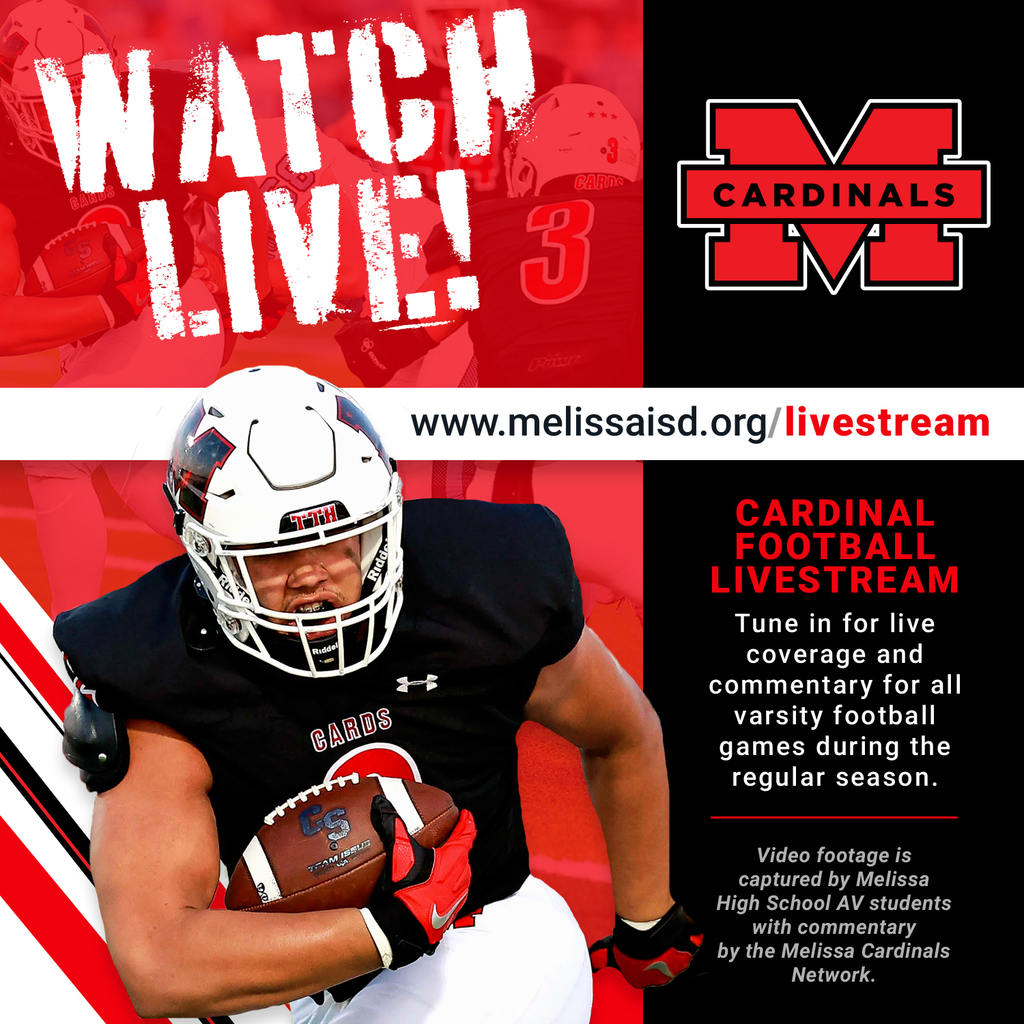 a graphic image advertising the livestream for Cardinal football games