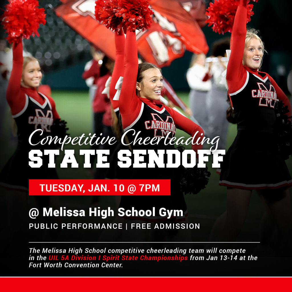 a graphic image advertising the cheerleading state sendoff