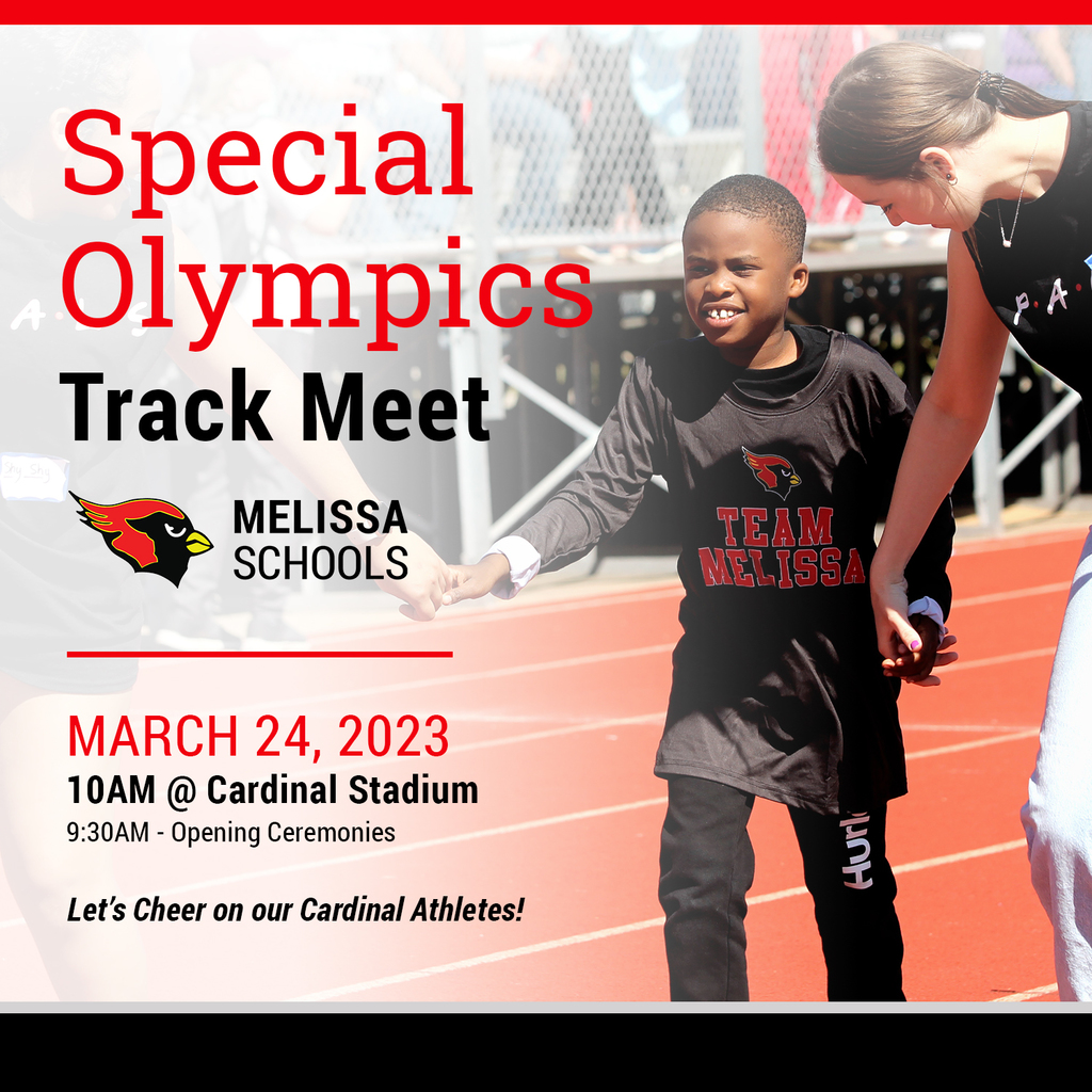 a graphic image advertising the Special Olympics Track Meet at Cardinal Stadium
