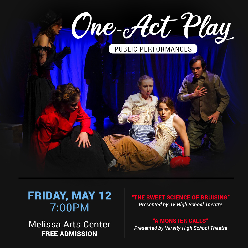 a graphic image advertising the One-Act Play Performances May 12