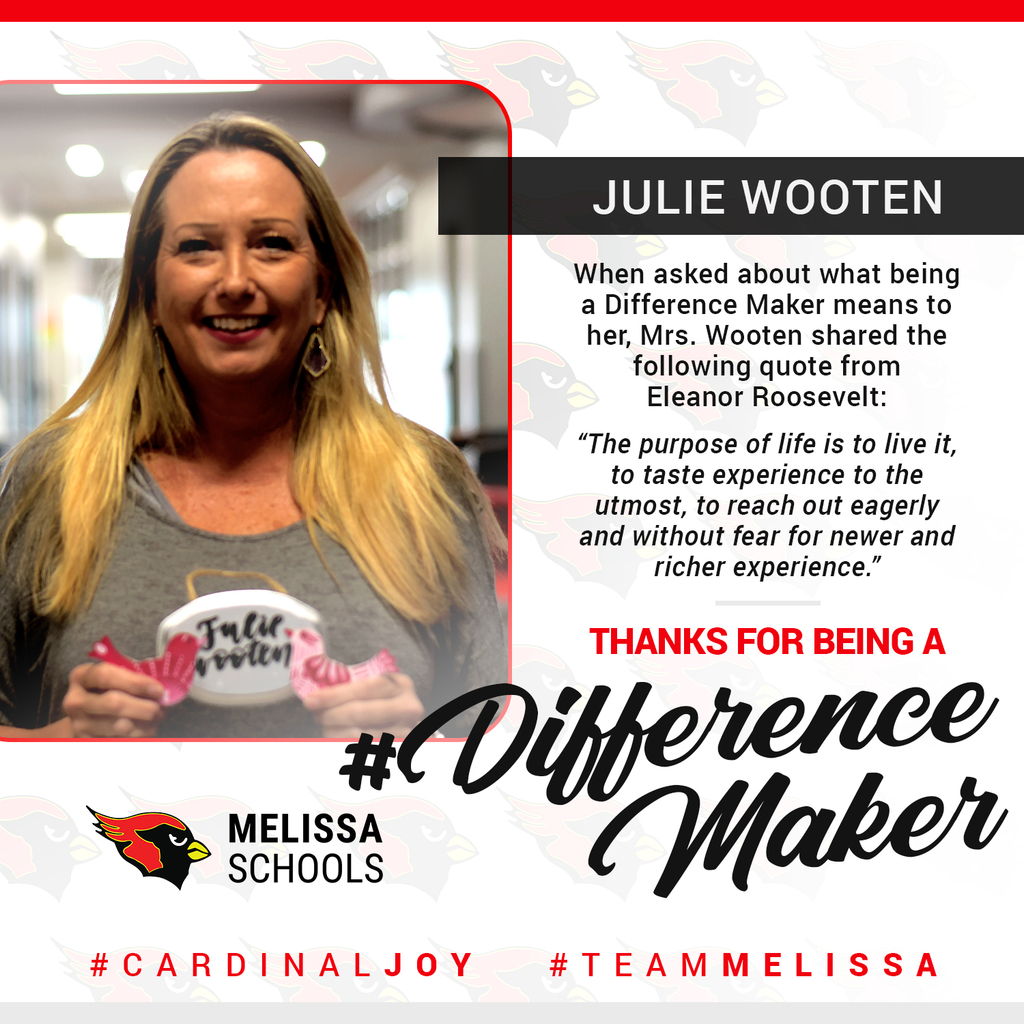 a graphic image honoring Julie Wooten as a Difference Maker