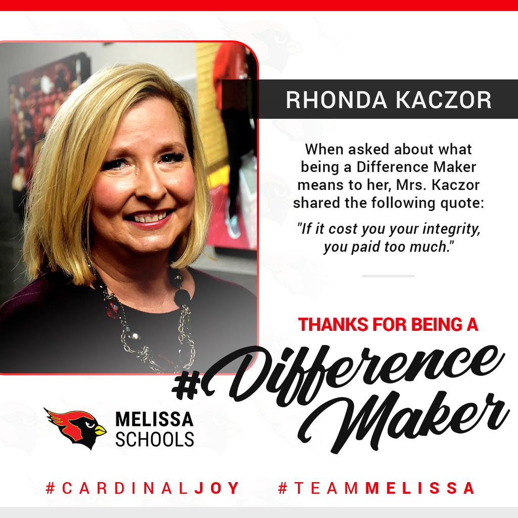 a graphic image honoring Rhonda Kaczor as a Difference Maker