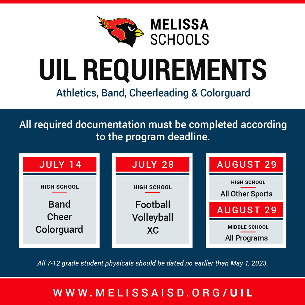a graphic image advertising UIL requirements for the 2023-2024 school year