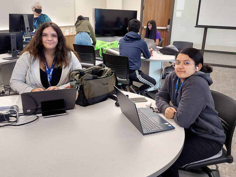 Students work on project for 2021 Collin County Hackathon